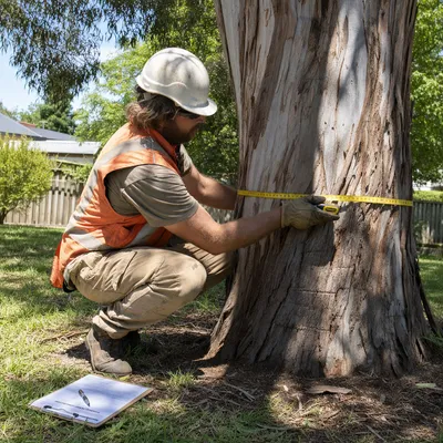 Measuring tree trunk diameter for City of Hobart permit